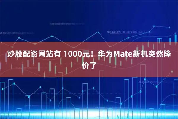 炒股配资网站有 1000元！华为Mate新机突然降价了